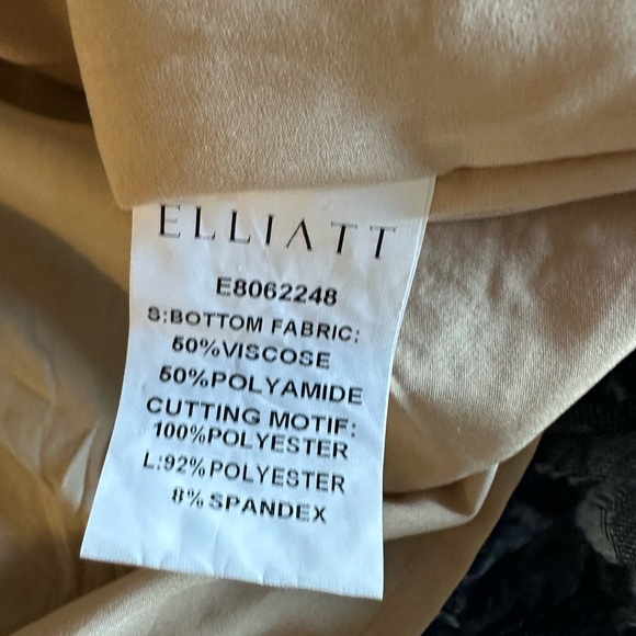 Elliatt Cocktail Dress Blue Embroidered Floral Mini Party Dress Ruffle Belted  L - Picture 10 of 10